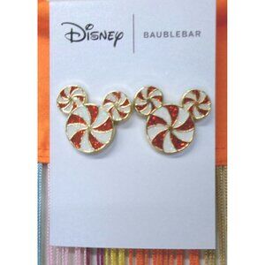 Disney BaubleBar Mickey Mouse Peppermint Candy Cane Stud Earrings